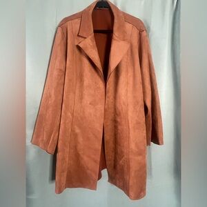 Tahari Tan Cape Jacket with Suede Finish